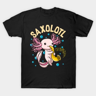 Cute & Funny Saxolotl Adorable Axolotl Playing Sax T-Shirt